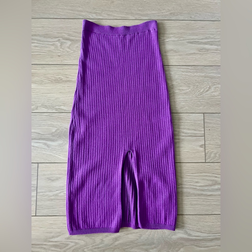 Free People ribbed knit sweater skirt purple size xs